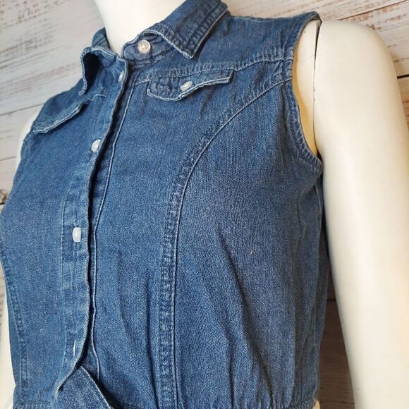 Blue & White Sleeveless Girls sz Large Dress - Picture 7 of 14